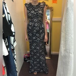 Navy and Silver Mermaid Gown Size 6